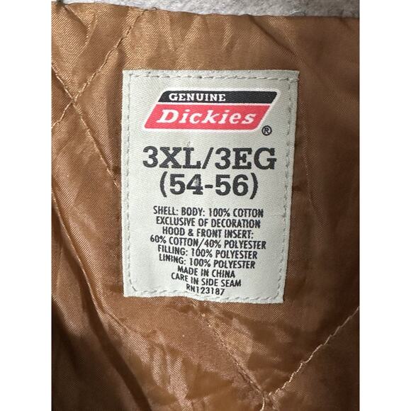 Genuine Dickies Fleece Hooded Snap/Zip Up Duck Shirt Jacket Brown Men’s 3XL - Picture 5 of 12